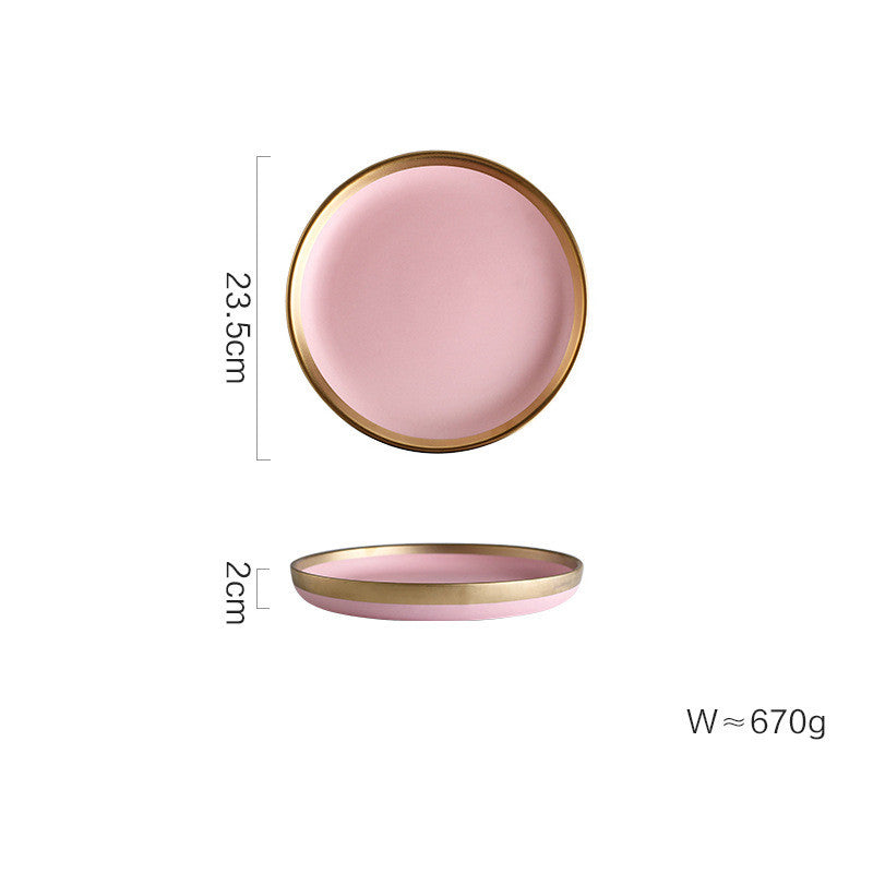 Pink Ceramic Household Tableware Set