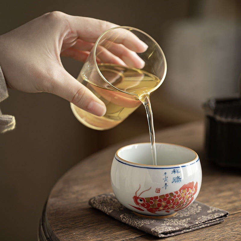 Retro Year of the Fish Ceramic Tea Cup