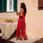 Hollow Out Polka Dot Midi Slip Dress