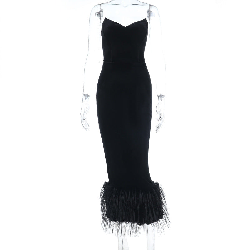Mao Maos Pointed Strap Tube Dress
