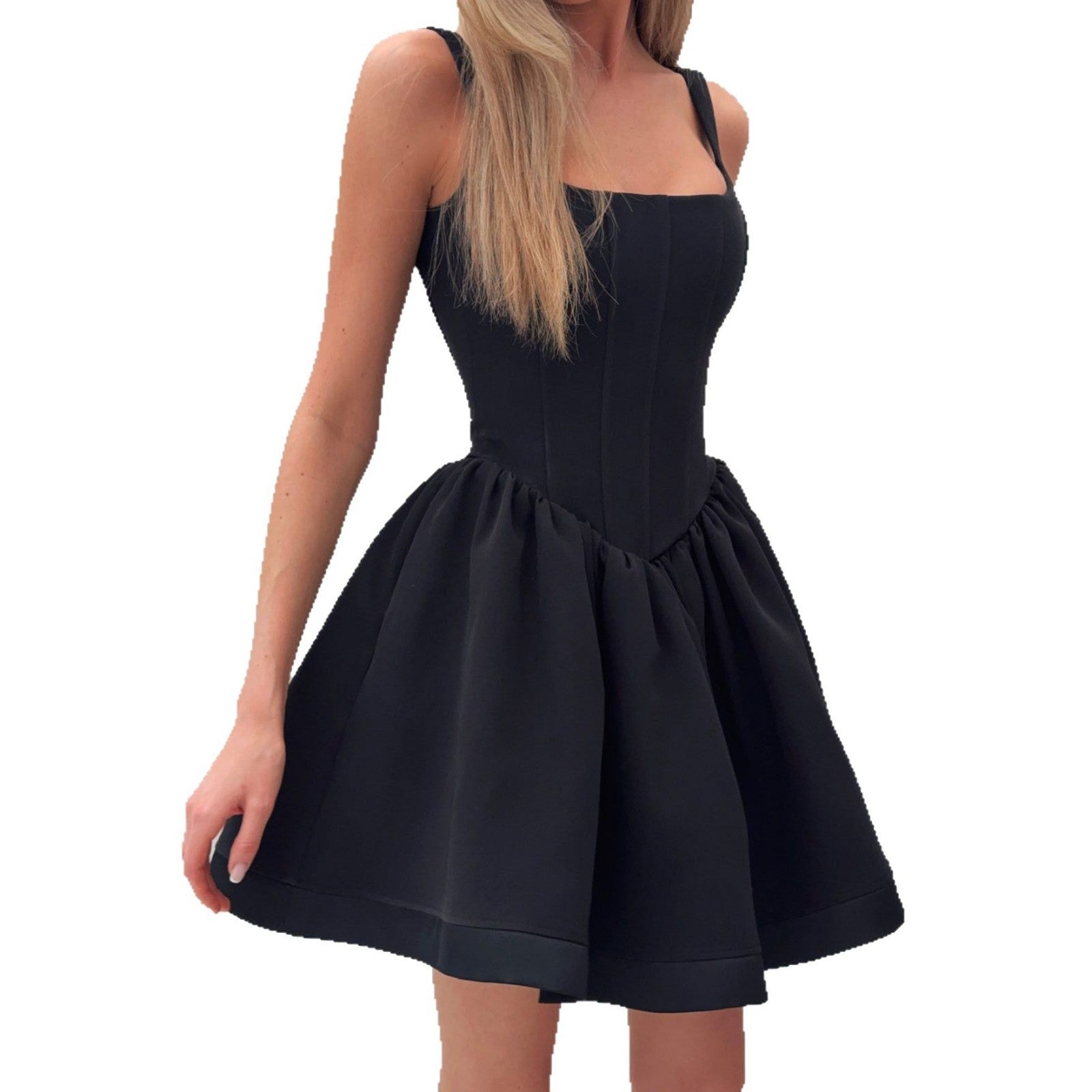 Slip Style Silk Fishbone Waist Cinching Dress
