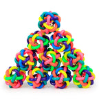 Colorful bell woven ball, 5.5cm small leather