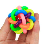 Colorful bell woven ball, 5.5cm small leather