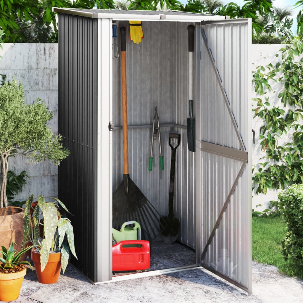 Garden Shed 118.5x97x209.5 cm Galvanized   Tool Shed 118.5x97x209.5