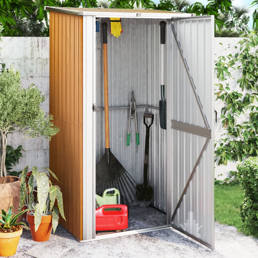 Garden Shed 118.5x97x209.5 cm Galvanized   Tool Shed 118.5x97x209.5