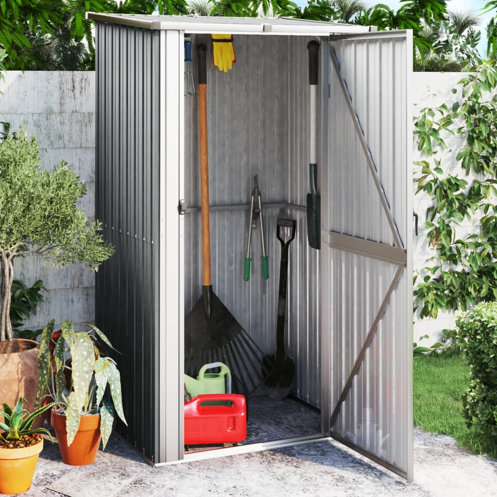 Garden Shed 118.5x97x209.5 cm Galvanized   Tool Shed 118.5x97x209.5