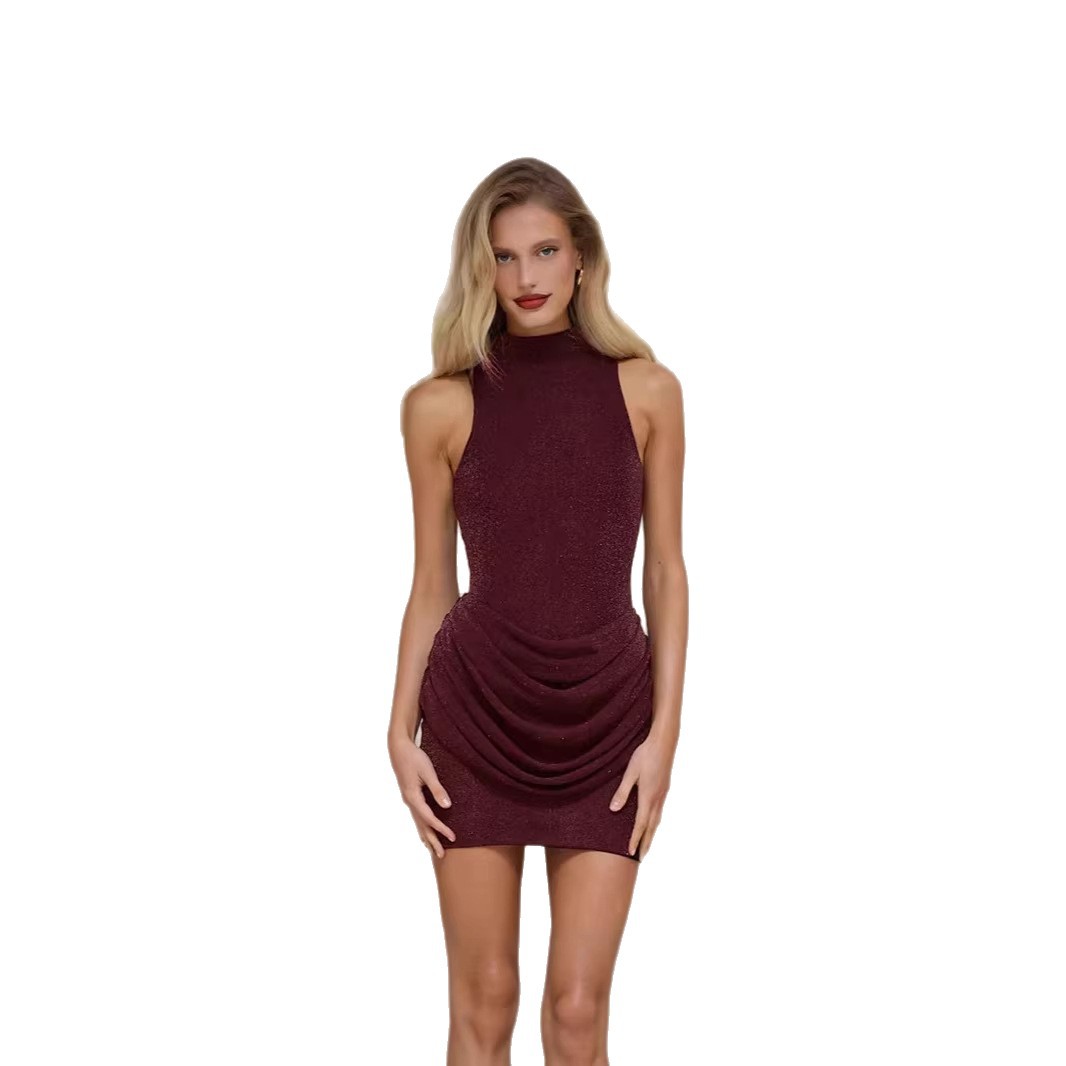 Womens SpringSummer New Solid-Colored Dress