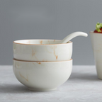 Marbled Ceramic Bowls & Dishes Set