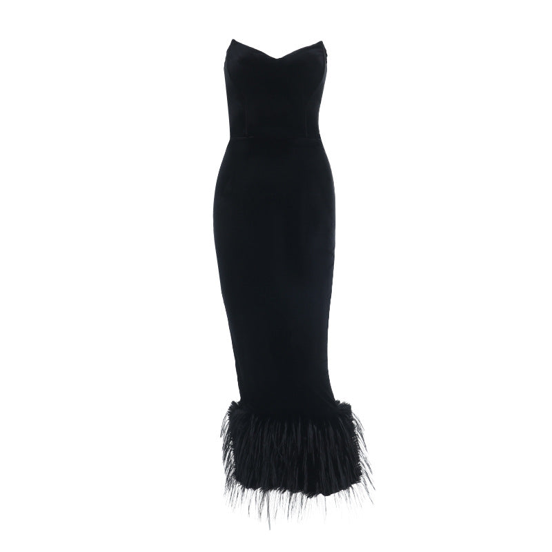 Mao Maos Pointed Strap Tube Dress