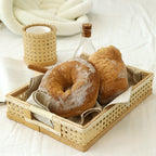 Country Style Woven Basket With Handles Bakery