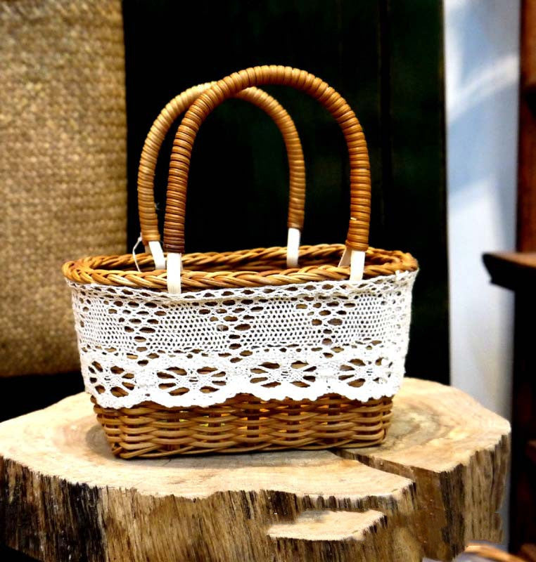 Hand-Woven Flower Basket for Home & Weddings