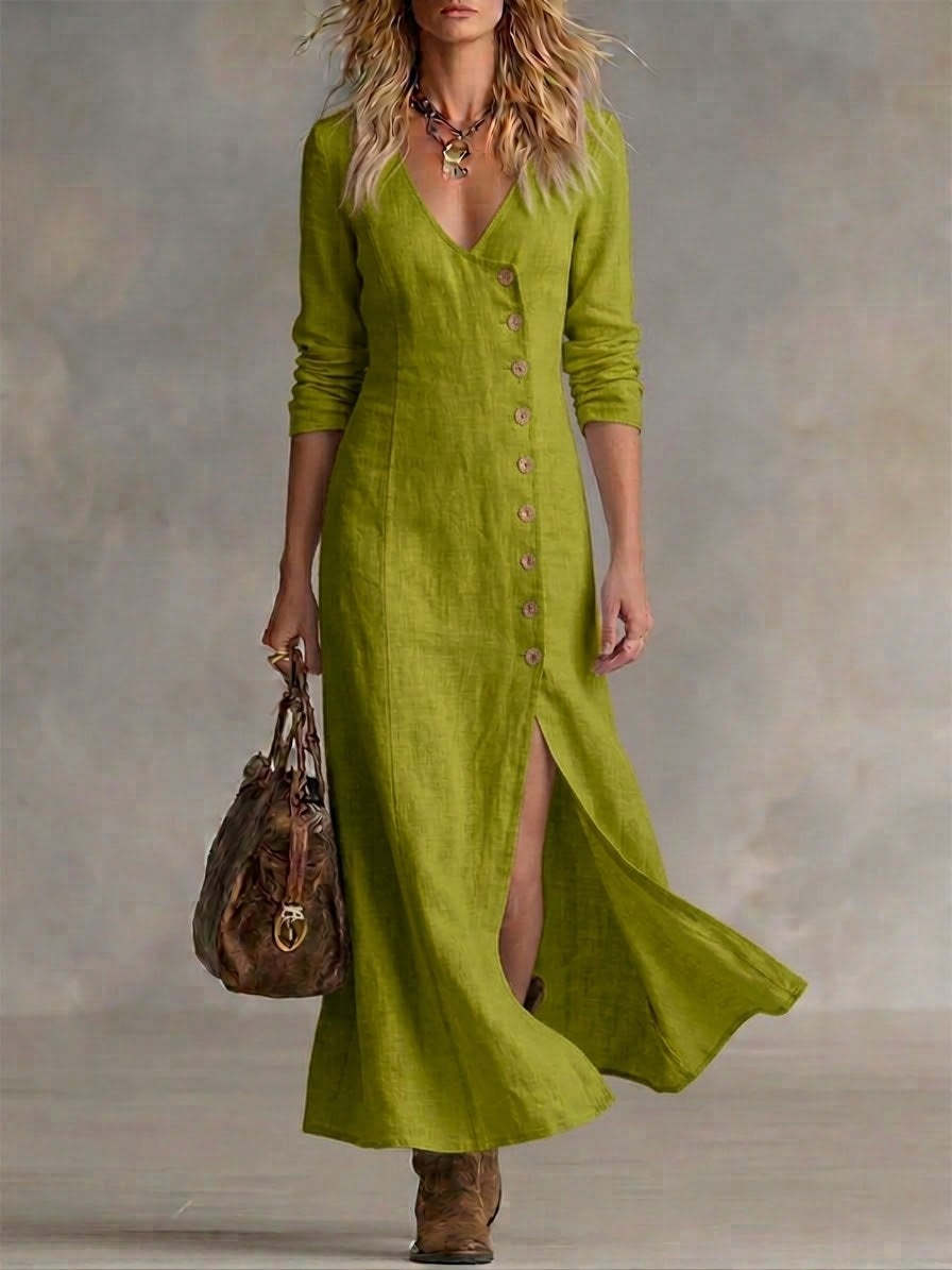 Fashionable Casual Cotton Linen Long Sleeve Womens