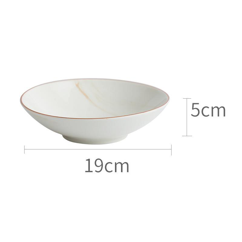 Marbled Ceramic Bowls & Dishes Set