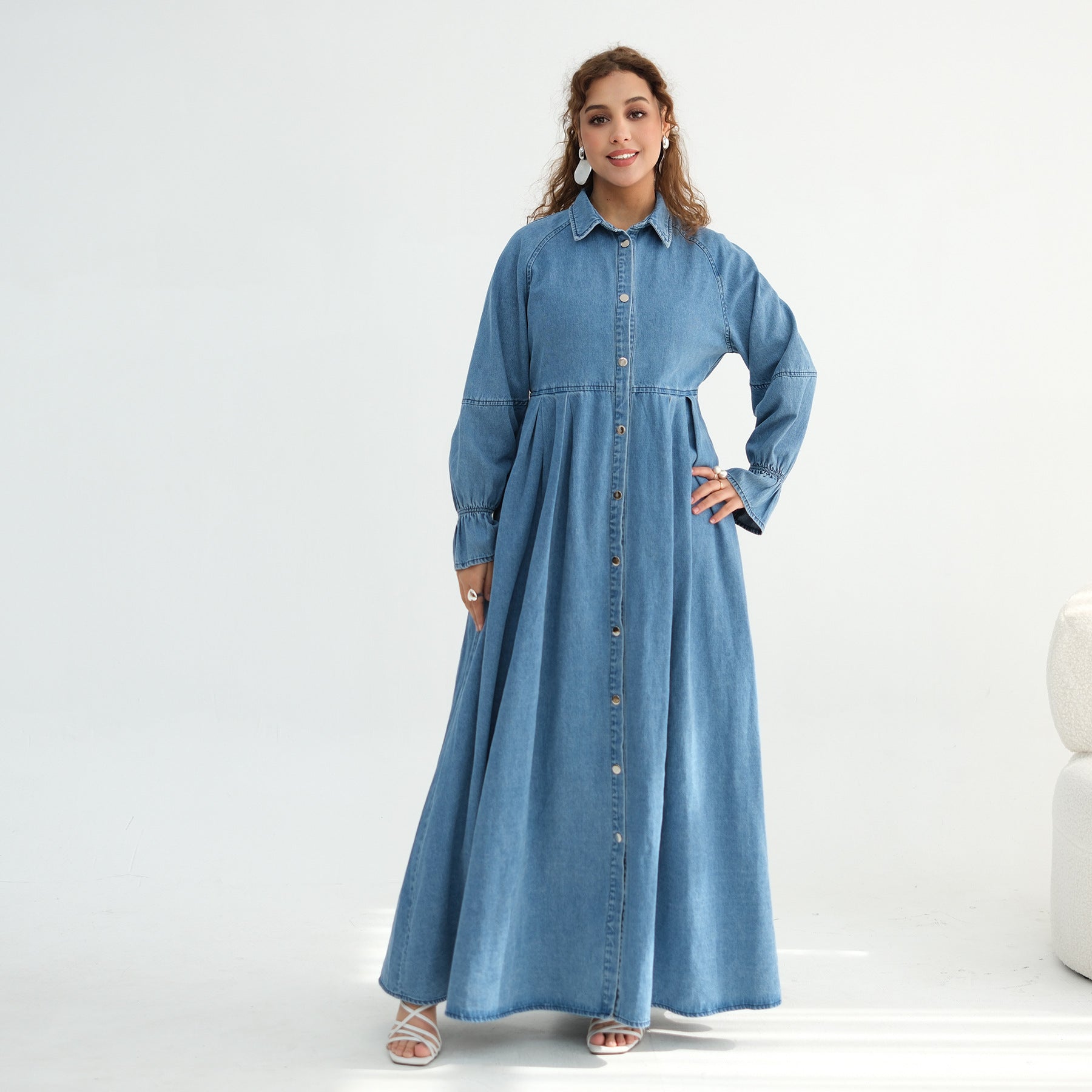 Denim Dress Middle Eastern Dubai European And American-style Robe