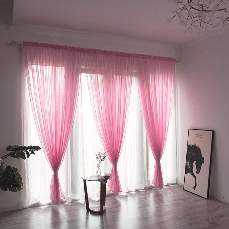 Solid Color Gauze Curtain