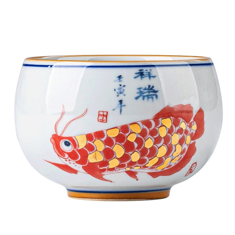 Retro Year of the Fish Ceramic Tea Cup
