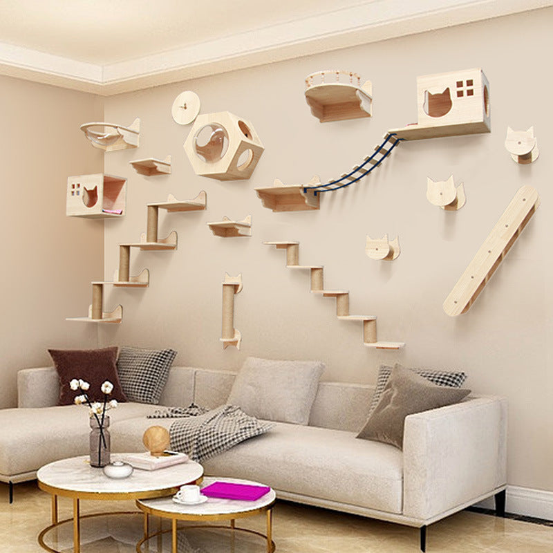 Pet Cat Climbing Frame Wall Type Solid