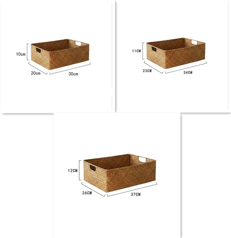 Straw Woven Rectangular Storage Basket