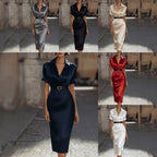 Womens Slim Fit Waist Cinching Dress