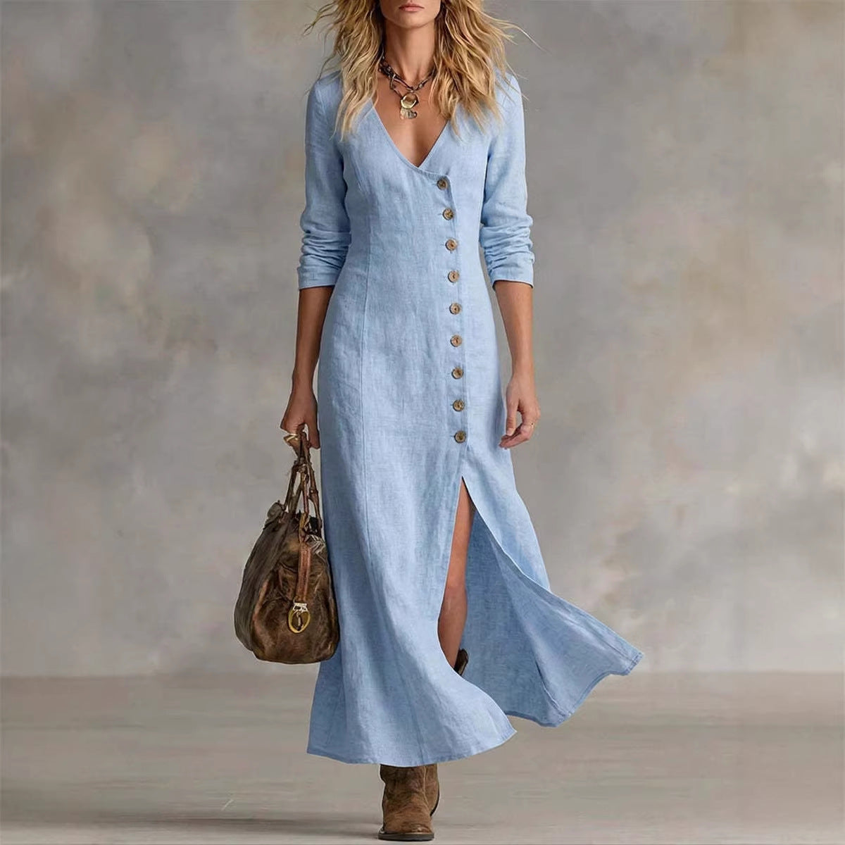 Fashionable Casual Cotton Linen Long Sleeve Womens