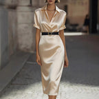Womens Slim Fit Waist Cinching Dress