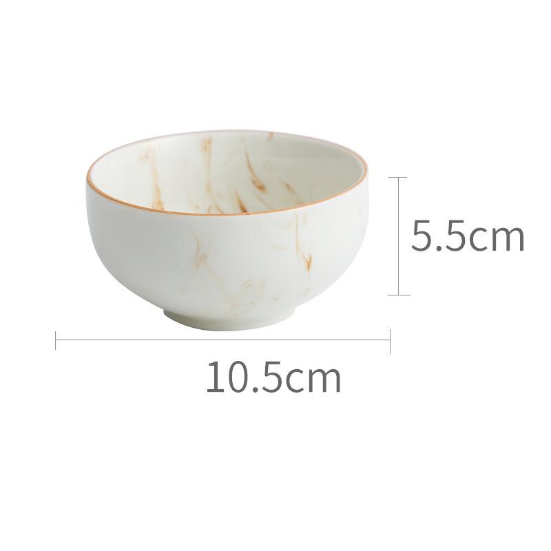 Marbled Ceramic Bowls & Dishes Set