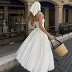 Fitted Waist Bubble Cotton Womens Skirt