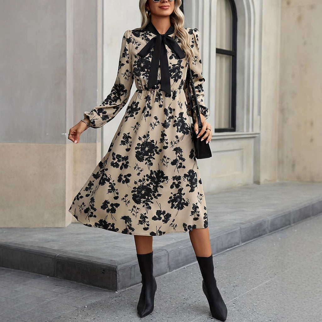Womens Mid Length A Line Dress With