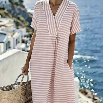 Shirt Dress For Ladies Casual Style Featuring Marine Creatures Motif