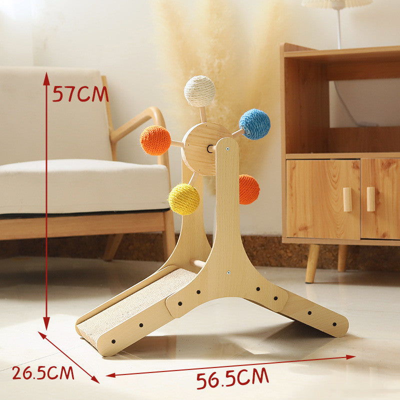 Solid Wood Rotary Table Cat Scratch Board