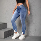 Women's European Street Fashion Ripped Jeans
