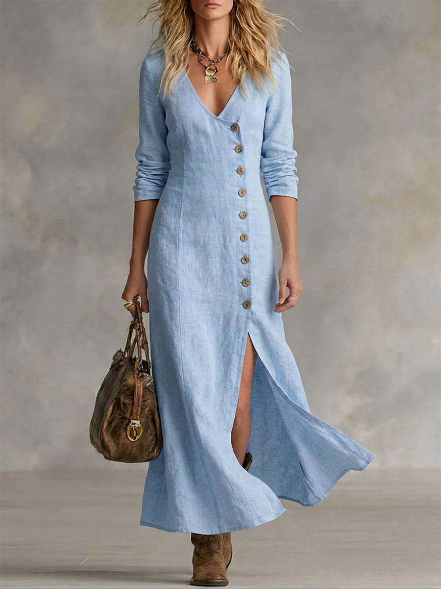 Fashionable Casual Cotton Linen Long Sleeve Womens