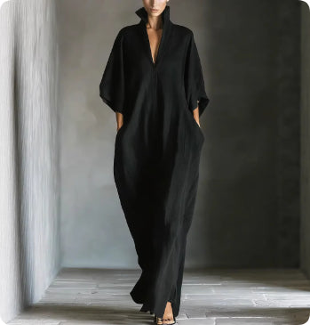 Womens Fashion V Neck Casual Loose Dress