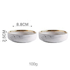 Marble Effect Ceramic Bowls & Plates Tableware Set