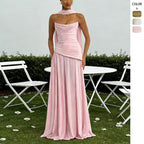 Womens Irregular Strapless Bandage Dress