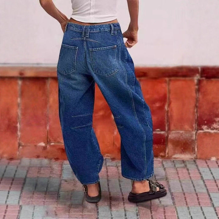 Women's Stitched Detail Patch Pocket Tapered Jeans