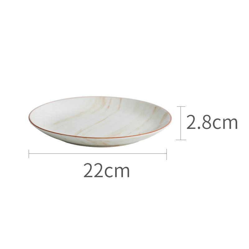Marbled Ceramic Bowls & Dishes Set