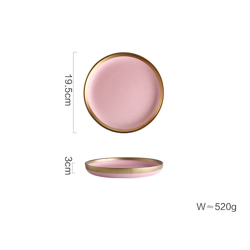 Pink Ceramic Household Tableware Set