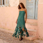 Hollow Out Polka Dot Midi Slip Dress