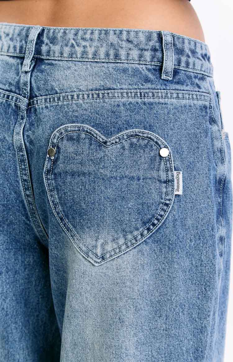 Women's Washed Vintage Denim Jeans