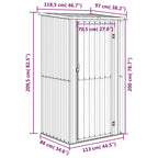 Galvanised Steel Garden Shed 118.5 x 97 x 209.5cm