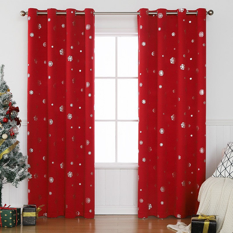 Short Hole Free Snowflake Shade Cloth Curtain