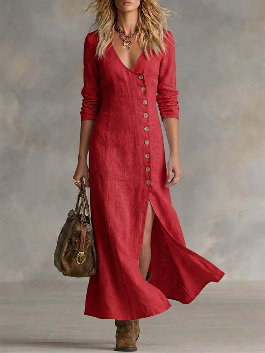 Fashionable Casual Cotton Linen Long Sleeve Womens