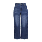 Women's Heart Shaped Rivet Detail Denim Jeans