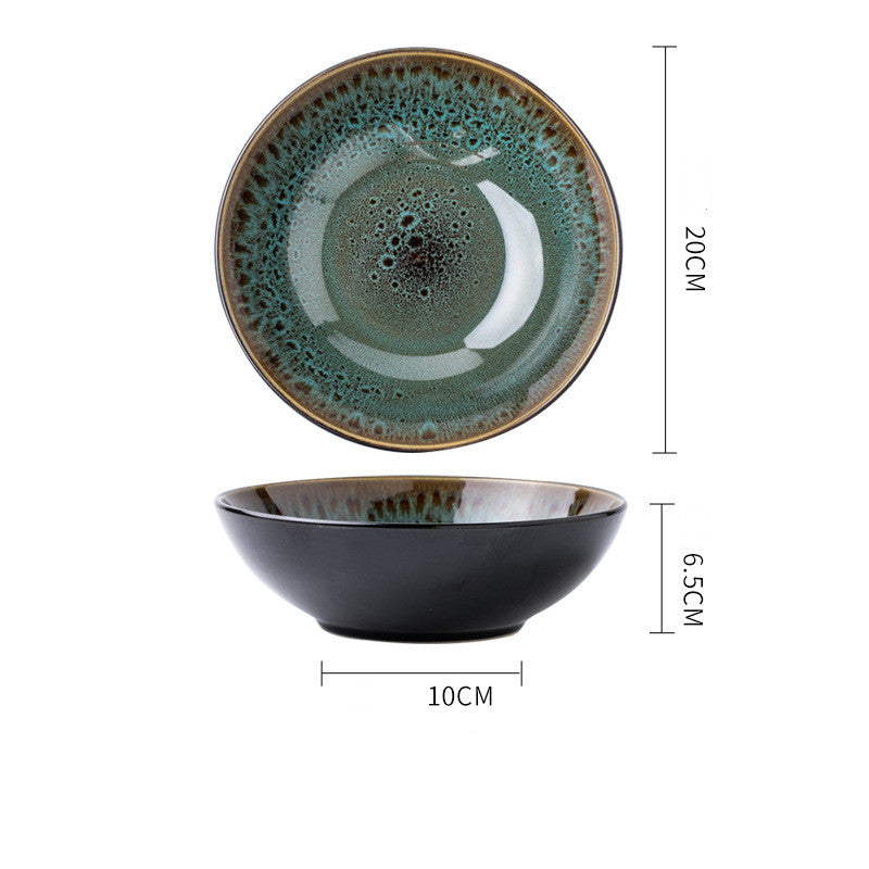 Vintage Green Ceramic Household Bowl