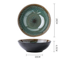 Vintage Green Ceramic Household Bowl