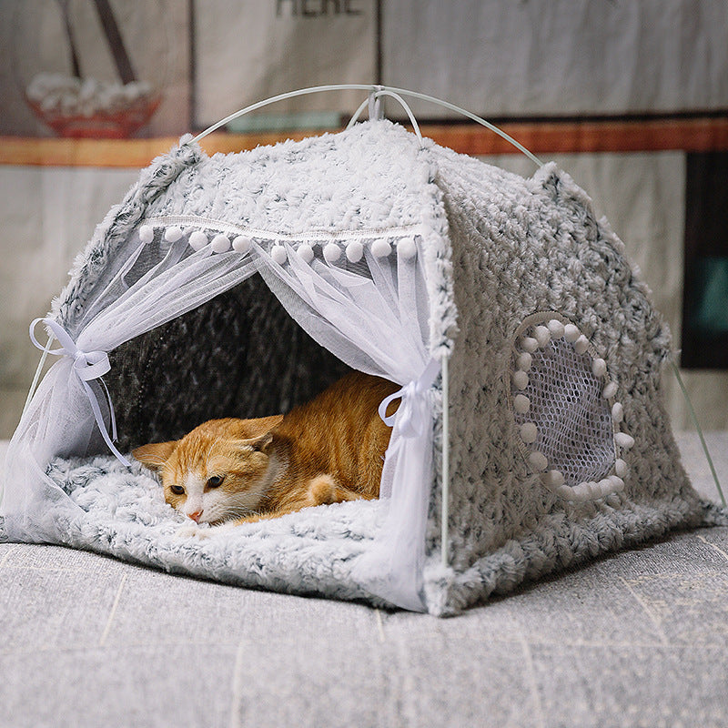 Semi Enclosed Pet Bed