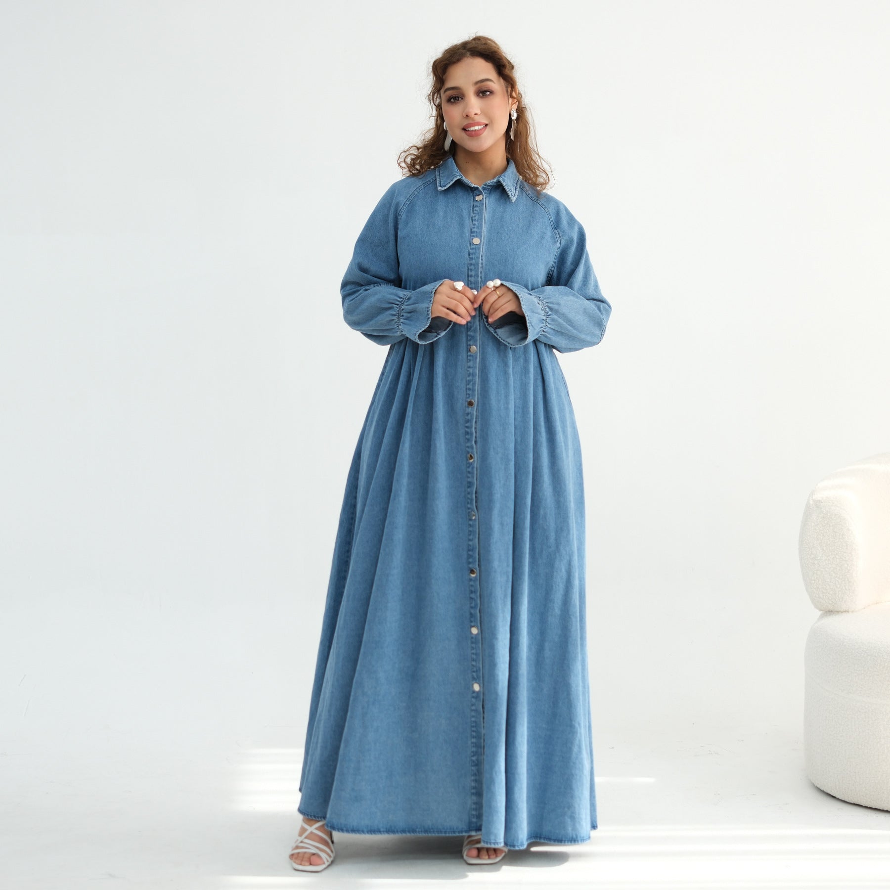 Denim Dress Middle Eastern Dubai European And American-style Robe
