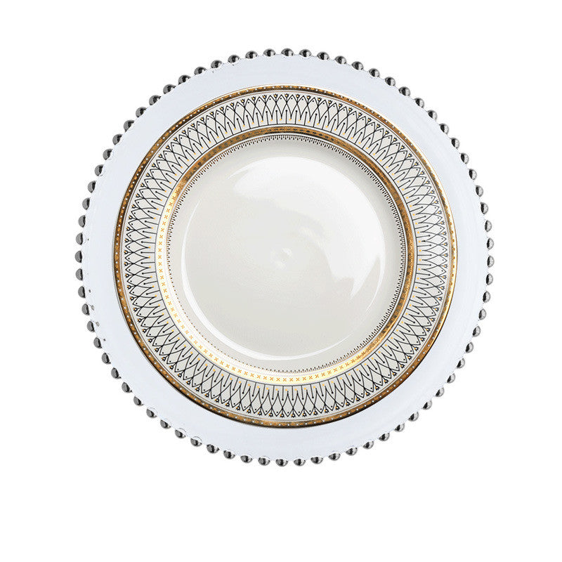 European Style Gold Rim Wobble Dinner Plate