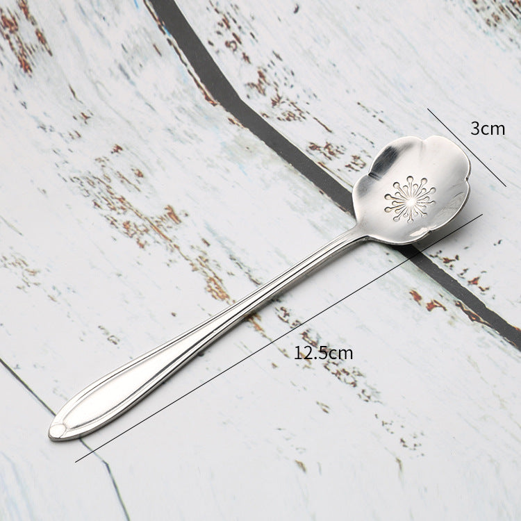 Teaspoons Rose Shaped Flower Stainless Steel Kitchen